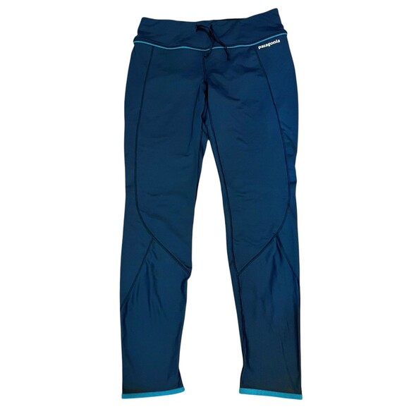 Patagonia Pants - PATAGONIA Classic Navy Blue Peak Mission Thermal Tights Running Hiking Outdoor M